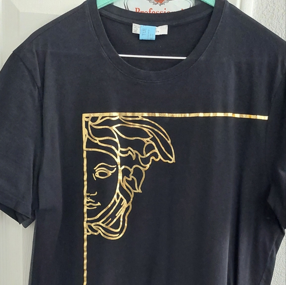Versace Collection Black and Gold Short Sleeve Tee